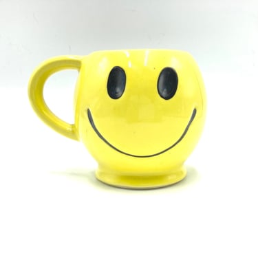 Retro Happy Face Coffee Mug, Vintage Cup, Smilely Succulent Vase 