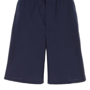 Prada Man Navy Blue Cotton Bermuda Shorts
