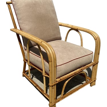 Restored "1949er" Rattan 3-Strand Lounge Chair by Heywood Wakefield 