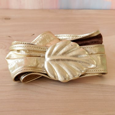 Gold Leaf Leather Belt XS-M