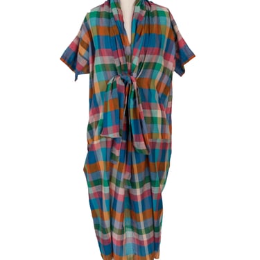 Caron Callahan Rainbow Check Dress