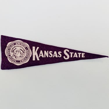 Vintage Kansas State University Mini 9 inch Pennant 