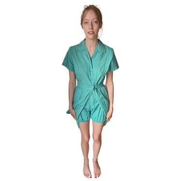 1940s Teal Gym Suit with Shorts 