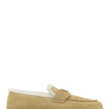 Prada Women Beige Suede Loafers