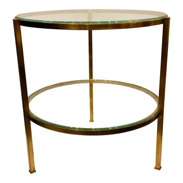 Thomas Pheasant for Baker Brass and Glass Terrace Round Side Table