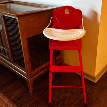 Vintage Amsco Doll-E-Highchair Red Metal 