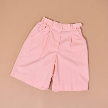 90s Pink High Waist Pleated Shorts By Quantum Sports
