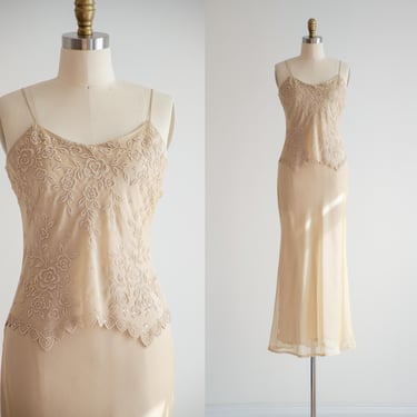 beige maxi dress 90 y2k vintage gold iridescent bias cut gown 