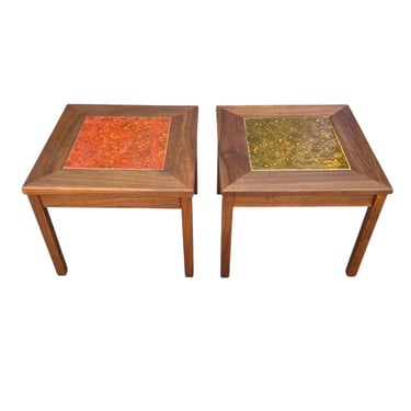 Brown Saltman by John Keal Walnut and Enameled Side/End Table, Sold Separately