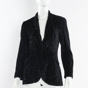 Abstract Swirl Burnout Velvet Blazer