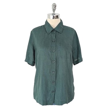 C&C California V-neck Linen Shirt (Size: MP)