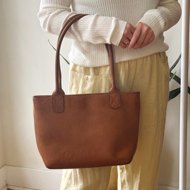 Whiskey Pebbled Leather Tote