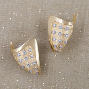 Hammerman Bros. Diamond Shield Earrings c1980