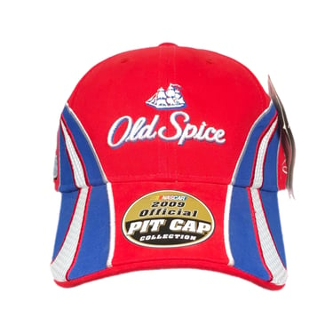 Vintage NWT 2009 Tony Stewart Old Spice Official Embroidered Pit Cap Strap Back Hat Cap 