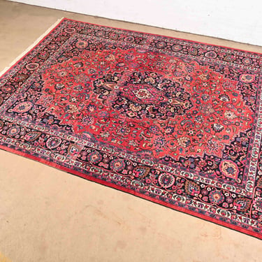 Vintage Hand-Knotted Persian Tabriz Room Size Wool Rug
