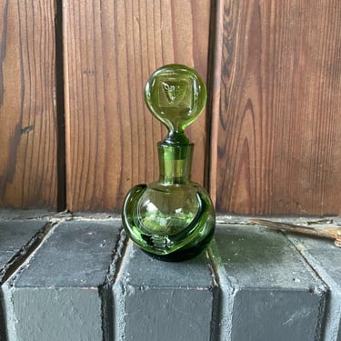1960s Erik Hoglund Green Perfume Bottle Kosta Boda 
