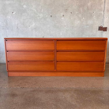 Vintage Danish Teak Six Drawer Dresser By Torring