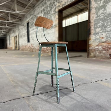 Vintage Pollard Shop Stool Chicago Industrial Seating 