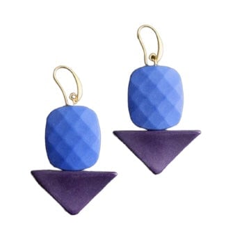 DAJ* Blue + Purple Shape Earrings