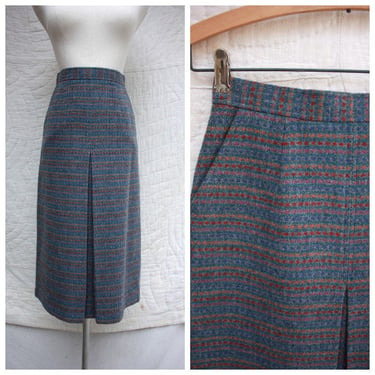 80s does 40s Moody Gray Wool Polka Dot Midi Skirt Preppy Size XS 