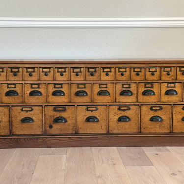 Antique Oak Apothecary/Index Filing Cabinet 