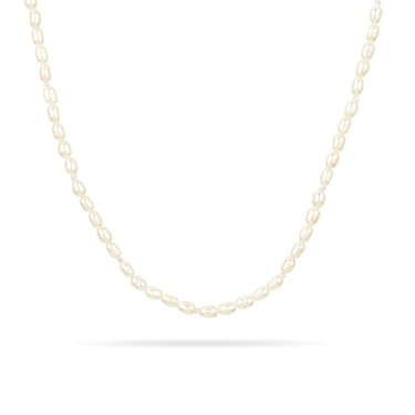 Tiny Seed Pearl Necklace - 14k Yellow Gold