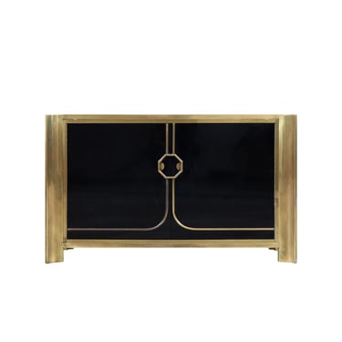 Vintage Patinated Brass and Lacquered Credenza by Mastercraft
