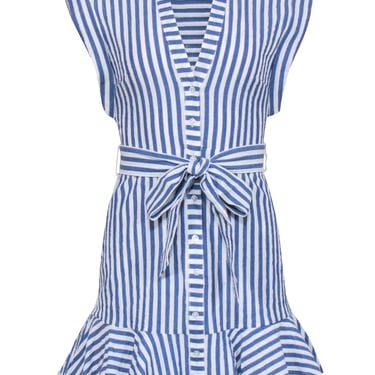 Veronica Beard - Blue &amp; White Stripe Seersucker Dress Sz 4