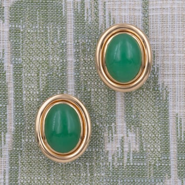 Fine Jade Button Earrings c1980