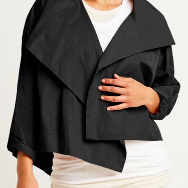 Cropped Asymmetric Jacket in BLACK or FAWN