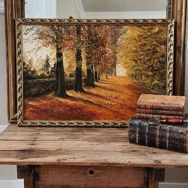 Vintage oil painting, autumn landscape 