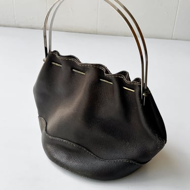 40s Metal Frame Leather Bag 