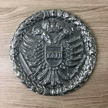 Austrian Doppeladler double-headed eagle plaque - Zinn Pewter 