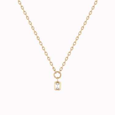 Emerald-Cut Diamond Pendant Necklace
