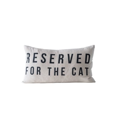 24" x 14" Reserved For The Cat Cotton Lumbar Pillow