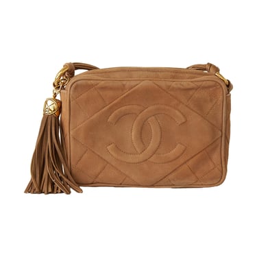 Chanel Tan Suede Tassel Camera Bag