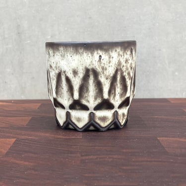 Black Porcelain Ceramic "Hex" Cup  - Matte "Owl" 