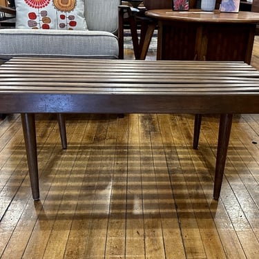 Classic Mid Century Wooden Slat Bench/Coffee Table