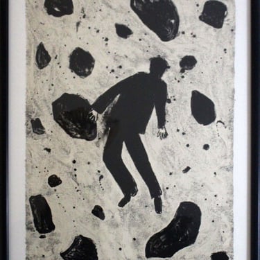 Richard Bosman Meteorman 1985 Modern Black & White Lithograph Signed 8/28 Framed 