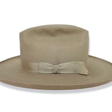 Vintage 1960s STETSON Western Hat ~ size 7 1/8 ~ Cowboy ~ Pencil Curl ~ Fur Felt Fedora ~ Wide Brim ~ 3X Beaver ~ 