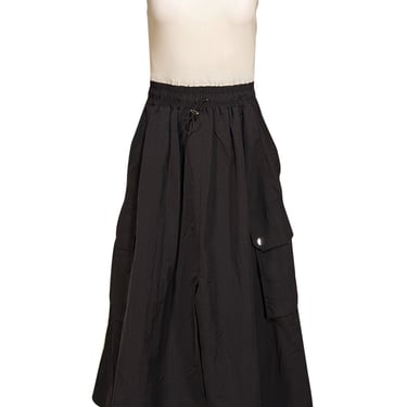 Ramy Brook - White Ribbed Tank Bodice w/Black Drawstring Bottom Dress Sz S