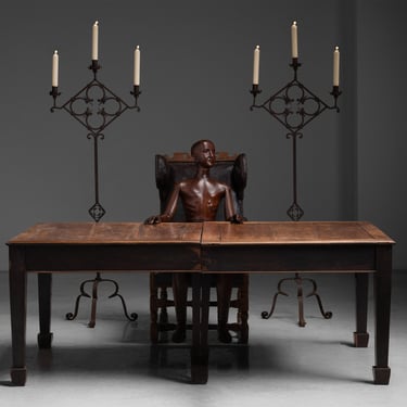 Dining Table - Desk / Iron Candelabras