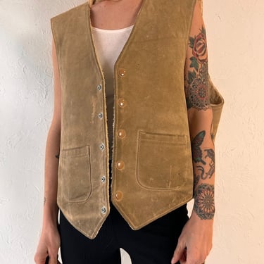 80s 'JFS' Suede Vest / XL 