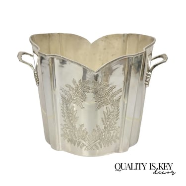 Vintage English Victorian Silver Plated Fluted Champagne Chiller Ice Bucket