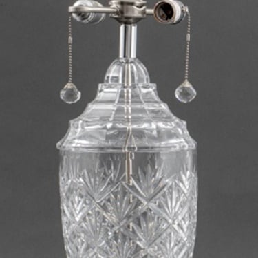 Waterford Style Classical Revival Cut Crystal Lamp
