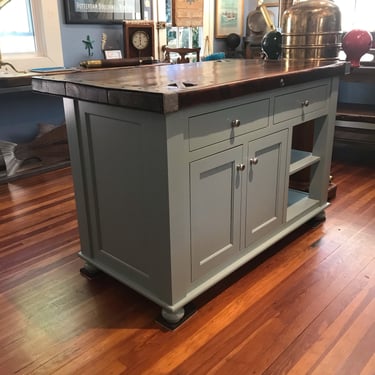 Kitchen Center Island with Liberty Ship Hatch Cover Top