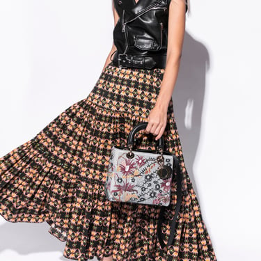 LA DOUBLE J Black & Oink Floral Skirt (Sz. S)