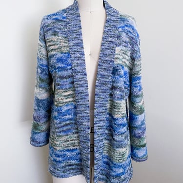 Vintage 70's Boucle Open Front Cardigan, S M 