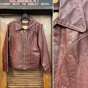 Vintage 1960’s “Oshwahkon” East West Style Leather Jacket, 60’s East West Style, 60’s Leather Jacket, Vintage Clothing 