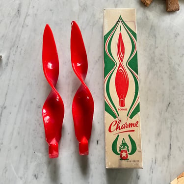 vintage charme holland candles sticks red rare spell charm 